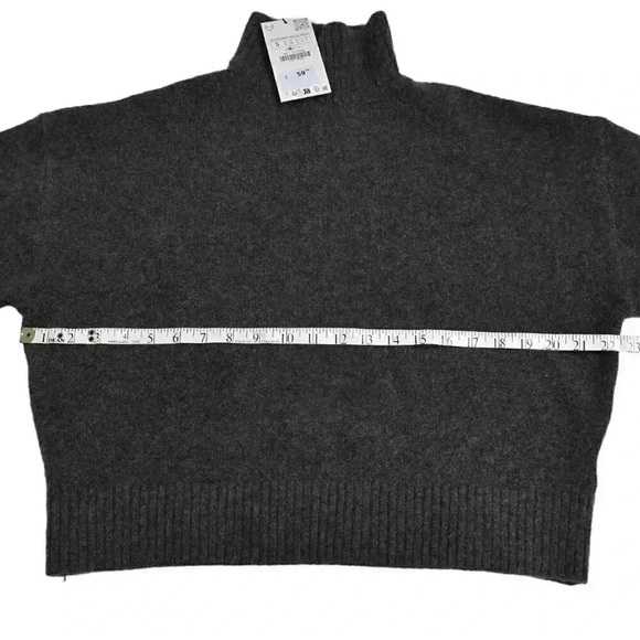 NWT Zara Soft Knit Sweater High Collar  Gray Size Small - Picture 6 of 10